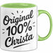 Christa Tasse Geschenk Original 100% Christa Geschenkidee Geburtstag Grün Trendation