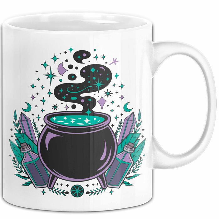 Hexerei Fan Tasse Geschenkidee für Zauberspruch Liebhaber Weiß Trendation