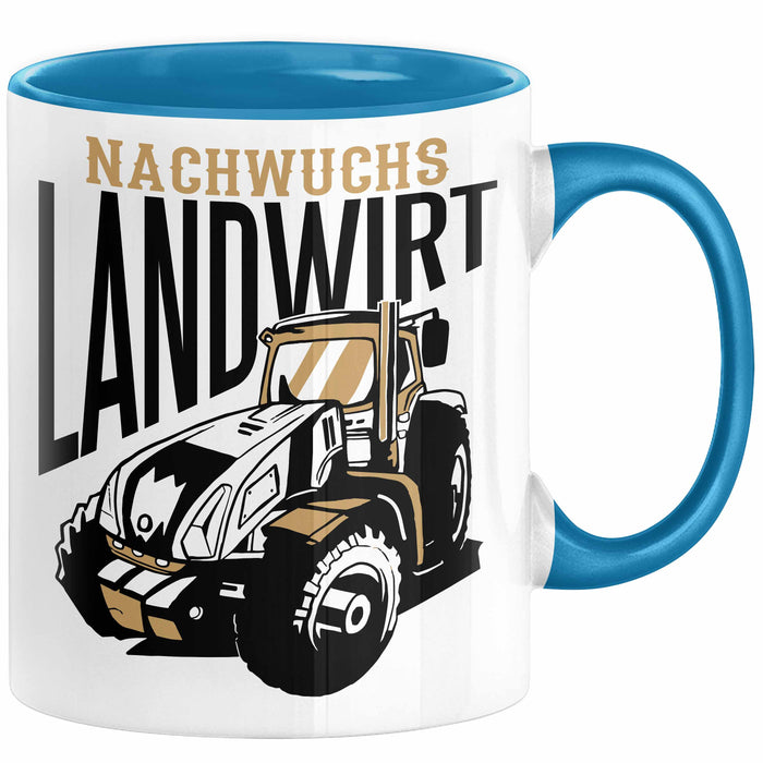 Angehender Landwirt Geschenk Tasse Jungs Bauern Jungen Geschenkidee Kakao-Becher Blau Trendation