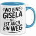 Gisela Tasse Geschenk Wo Eine Gisela Ist Ist Auch Ein Weg Geschenkidee Becher mit Name Blau Trendation