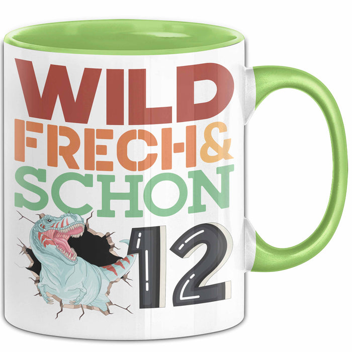 12. Geburtstag Geschenk Tasse Becher Wild Frech Und Schon 12 Grün Trendation