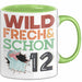 12. Geburtstag Geschenk Tasse Becher Wild Frech Und Schon 12 Grün Trendation