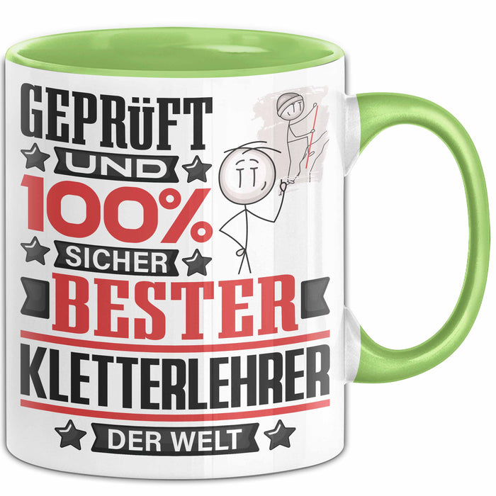 Kletterlehrer Geschenk Lustiger Spruch für Kletterlehrer Geschenkidee Bester Kletterlehrer Der Welt Grün Trendation