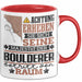 Boulderer Geschenk Tasse Lustiger Spruch Erheben Sie Sich Der Boulderer Betritt den Raum Rot Trendation