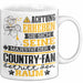 Country-Fan Geschenk Tasse Lustiger Spruch Erheben Sie Sich Der Country-Fan Betritt den Raum Weiß Trendation