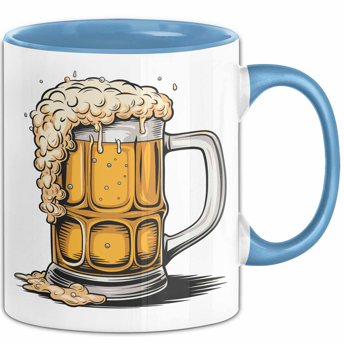 Bier Liebhaber Tasse Geschenkidee für Craft Bier Fan Blau Trendation