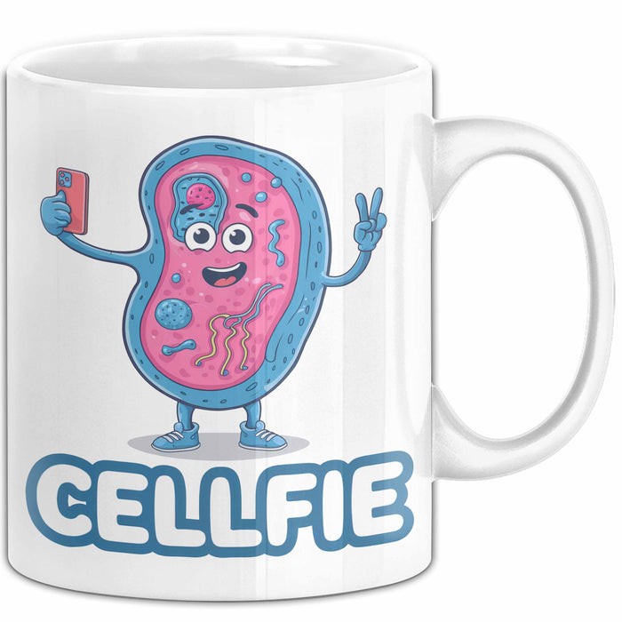 Biologe Tasse Geschenk Cellfie Wissenschaft Geschenkidee Weiß Trendation