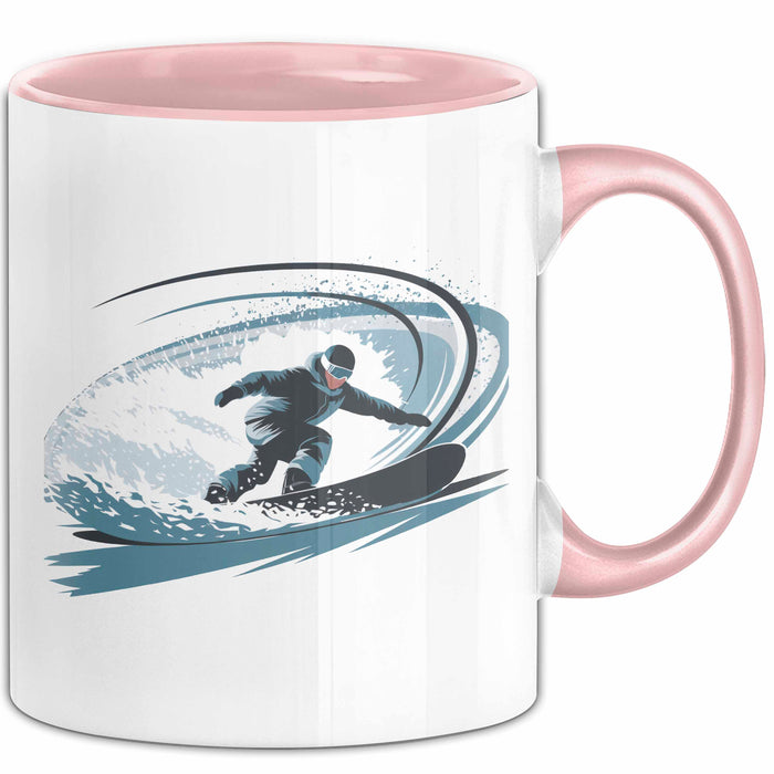 Snowboarder Tasse Geschenkidee Schneereiter Lustiger Spruch Geschenkidee Lustig Rosa Trendation