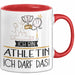 Geschenk für Athletin Tasse Lustige Geschenkidee Geburtstag Ich Bin Athletin Ich Darf Das Rot Trendation