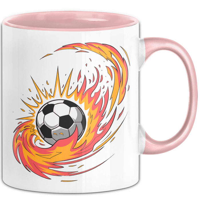 Fußballfan Tasse Geschenkidee für Fußballliebhaber Rosa Trendation