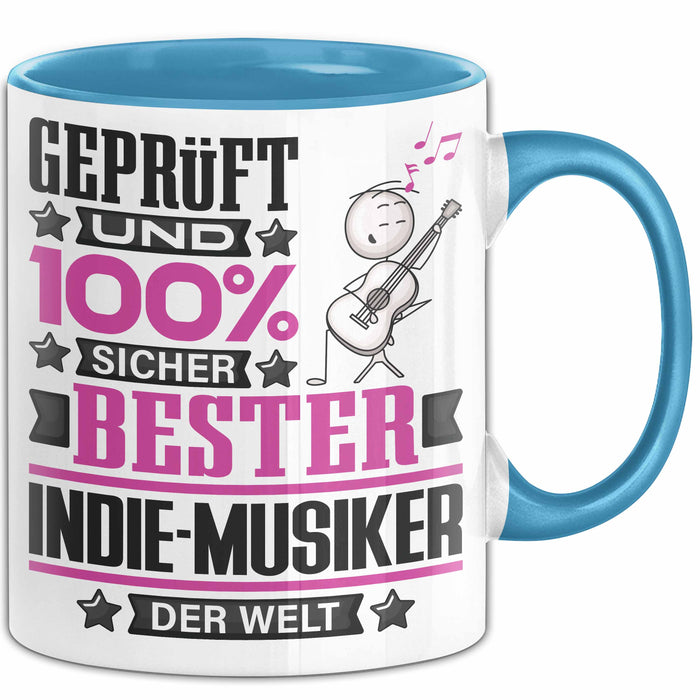 Indie-Musiker Geschenk Lustiger Spruch für Indie-Musiker Geschenkidee Bester Indie-Musiker Der Welt Blau Trendation