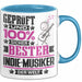 Indie-Musiker Geschenk Lustiger Spruch für Indie-Musiker Geschenkidee Bester Indie-Musiker Der Welt Blau Trendation