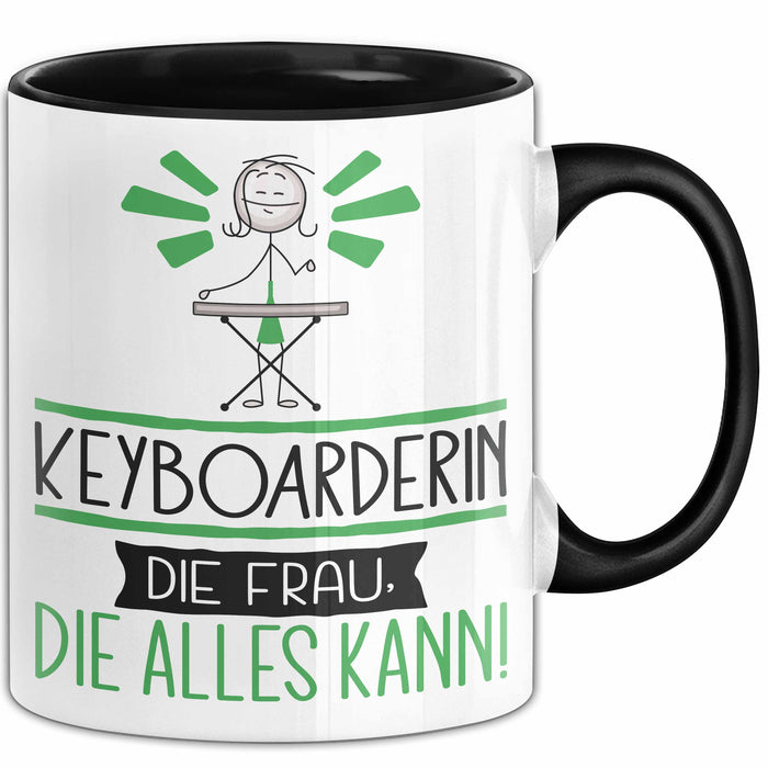Keyboarderin Geschenk Tasse Becher Die Frau Die Allen Kann Geschenkidee für eine Keyboarderin Lustig Schwarz Trendation