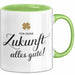 Büroarbeit Kollege Abschied Tasse Geschenk Lustige Geschenkidee Spruch Für Deine Zukunft Alles Gute Grün Trendation