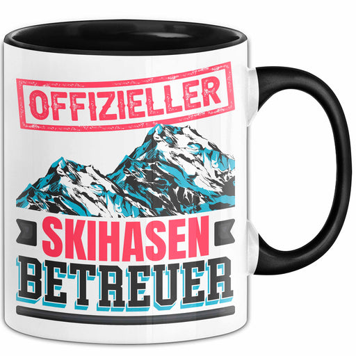Ski Tasse Geschenk Grafik Offizieller Skihasen Betreuer Becher Schwarz Trendation