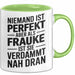 Frauke Tasse Geschenk Niemand Ist Perfekt Frauke Verdammt Nah Dran Geschenkidee Grün Trendation