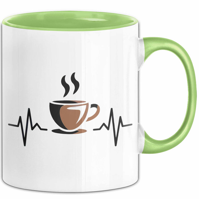 Kaffee Junkie Tasse Geschenkidee für Koffeinliebhaber Grün Trendation