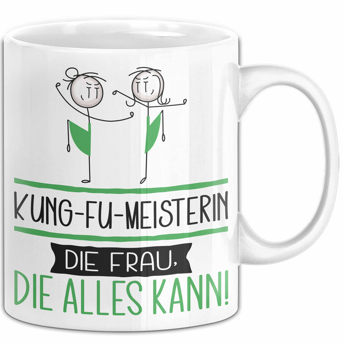 Kung-Fu-Meisterin Geschenk Tasse Becher Die Frau Die Allen Kann Geschenkidee für eine Kung-Fu-Meisterin Lustig Weiß Trendation