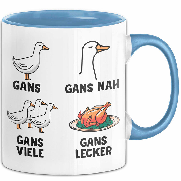 Gans Vogel Tasse Geschenk Lustige Geschenkidee Spruch Blau Trendation