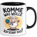 Schaf Tier Bauer Tasse Becher Geschenk Lustige Geschenkidee Spruch Komme Was Wolle Ich Schaf Das Schwarz Trendation