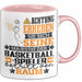 Basketballspieler Geschenk Tasse Lustiger Spruch Erheben Sie Sich Der Basketballspieler Betritt den Raum Rosa Trendation