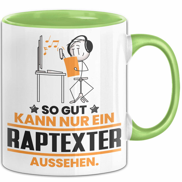 Raptexter Geschenk Tasse So Gut Kann Nur Ein Raptexter Aussehen Geschenkidee Kaffee-Becher Grün Trendation