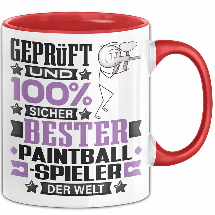 Paintballspieler Geschenk Lustiger Spruch für Paintballspieler Geschenkidee Bester Paintballspieler Der Welt Rot Trendation