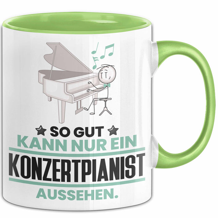 Konzertpianist Geschenk Tasse So Gut Kann Nur Ein Konzertpianist Aussehen Geschenkidee Kaffee-Becher Grün Trendation