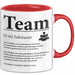 Büroarbeit Kollege Tasse Geschenk Lustige Geschenkidee Spruch Team Definition Rot Trendation