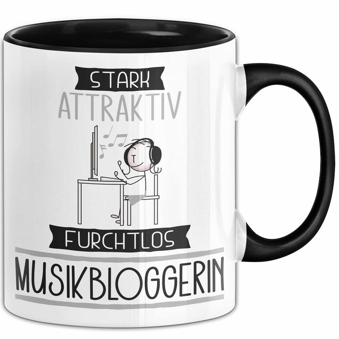 Musikbloggerin Tasse Geschenk Becher Stark Attraktiv Furchtlos Musikbloggerin Lustige Geschenkidee Trendation