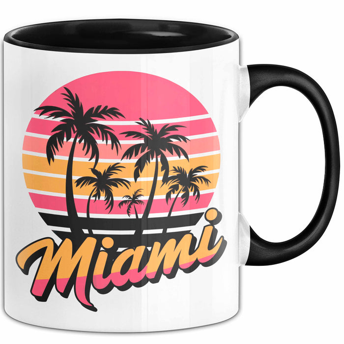 Miami Florida USA Tasse Geschenk Lustige Geschenkidee Spruch Schwarz Trendation