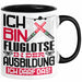 Fluglotse Ausbildung Tasse Geschenk Ich Bin Fluglotse In Der Ausbildung Ich Darf Das Geschenkidee Spruch Schwarz Trendation