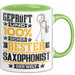 Saxophonist Geschenk Lustiger Spruch für Saxophonist Geschenkidee Bester Saxophonist Der Welt Grün Trendation