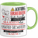 Haustier-Tätowiererin Tasse Geschenk Lustiger Spruch Bitte Erheben Sie Sich Seine Majestät Die Haustier-Tätowiererin Betritt Den Raum Grün Trendation