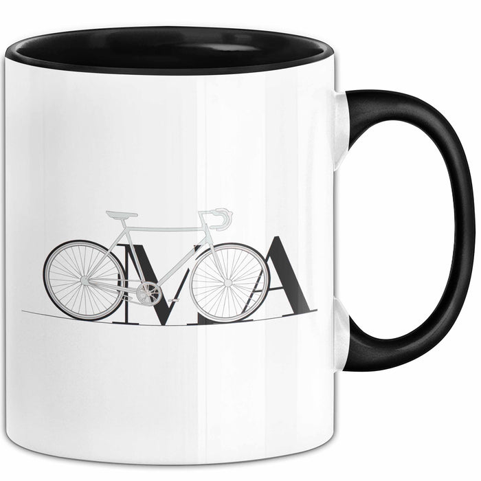 Oma Großmutter Tasse Becher Geschenk Lustige Geschenkidee Spruch Oma Fahrrad Radfahren Trendation