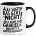 Gabriele Tasse Geschenk Alle Sagten Das Geht Nicht Aber Dann Kam Gabriele Und Hat Es Einfach Gemacht Geschenkidee Becher mit Name Schwarz Trendation
