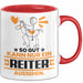Reiter Geschenk Tasse So Gut Kann Nur Ein Reiter Aussehen Geschenkidee Kaffee-Becher Rot Trendation