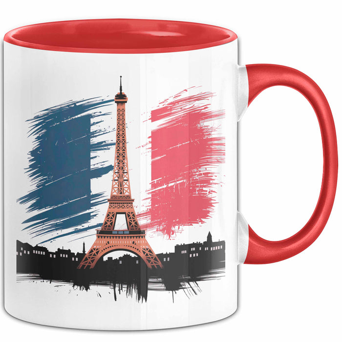 Frankreich Flagge Paris Eiffelturm Tasse Geschenk Lustige Geschenkidee Spruch Rot Trendation