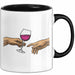 Weinliebhaber Tasse Geschenk Erschaffung Von Adam Kunst Geschenkidee 2 Hände Finger Rotwein Wein Liebhaber Trendation