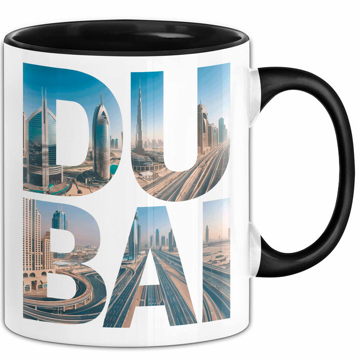 Dubai VAE Tasse Geschenk Lustige Geschenkidee Spruch Schwarz Trendation