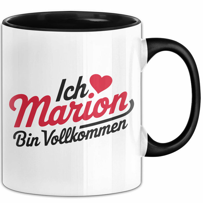 Marion Tasse Geschenk Ich Bin Vollkommen Marion Geschenkidee Geburtstag Schwarz Trendation