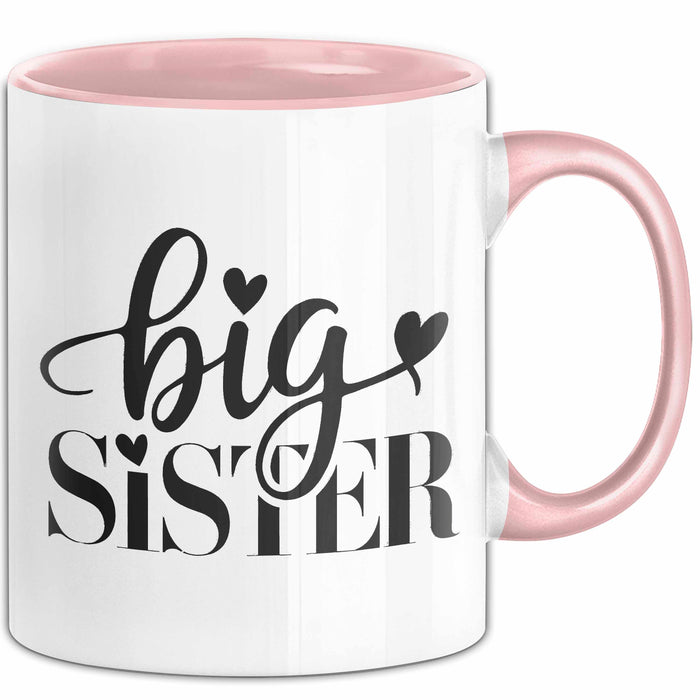 Big Sister Ältere Geschwister Schwestern Tasse Becher Geschenk Lustige Geschenkidee Spruch Big Sister Rosa Trendation