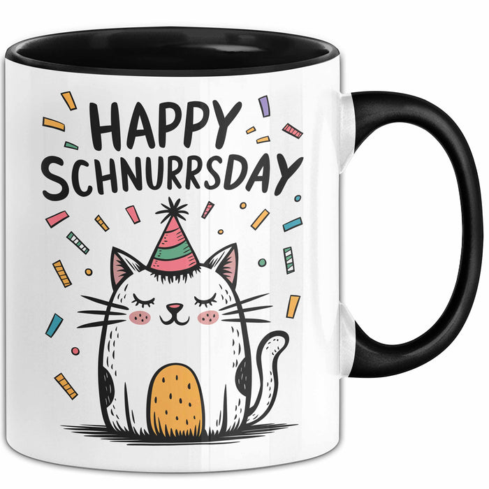 Geburtstagsfeier Katze Tasse Geschenk Lustige Geschenkidee Spruch Happy Schnurrsday Trendation