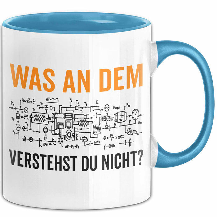 Maschinenbauingenieur Ingenieurwesen Tasse Geschenk Lustige Geschenkidee Spruch Was An Dem Verstehst Du Nicht Blau Trendation