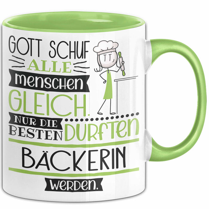 Bäckerin Geschenk Becher Tasse Gott Schuf Alle Menschen Gleich Nur Die Besten Durfeten Bäckerin Werden Geschenkidee Lustig Grün Trendation