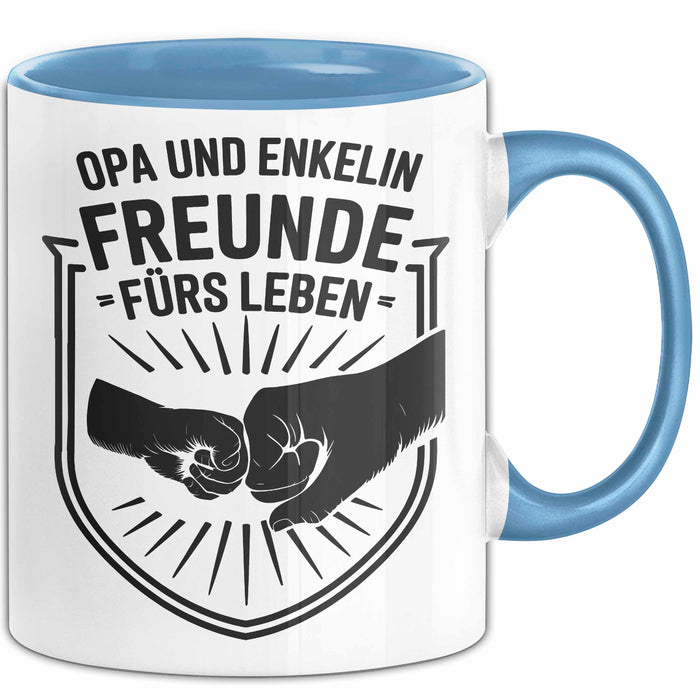 Opa Enkelin Tasse Geschenk Lustige Geschenkidee Spruch Freunde Fürs Leben Blau Trendation