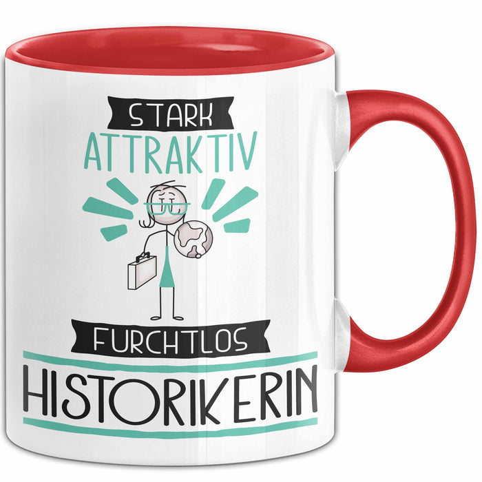 Historikerin Tasse Geschenk Becher Stark Attraktiv Furchtlos Historikerin Lustige Geschenkidee Rot Trendation