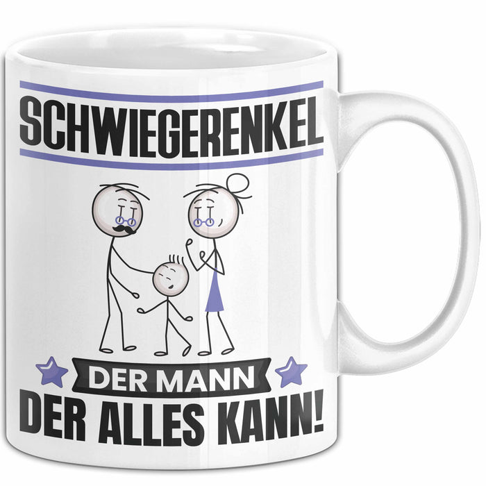 Schwiegerenkel Tasse Geschenk für Schwiegerenkel Der Mann Der Alles Kann Geschenkidee zum Geburtstag Weiß Trendation