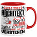 Architekt Geschenk Tasse Geschenkidee für Architekt Geburtstag Lustiger Spruch Ich Bin Architekt Ich Kann Es Dir Erklären Aber Nicht Für Dich Verstehen Funny Rot Trendation