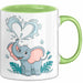 Elefantenliebhaber Tasse Geschenkidee für Wildtier Fans Grün Trendation